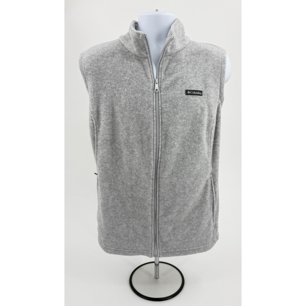 Columbia "Benton Springs" Fleece Vest Full Zip Vest Heather Grey Women's Size 3X